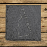 New Hampshire Slate Coaster Set – Engraved Natural Stone (Set of 4)