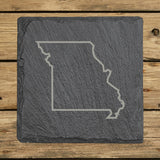 Missouri Slate Coaster Set – Engraved Natural Stone (Set of 4)