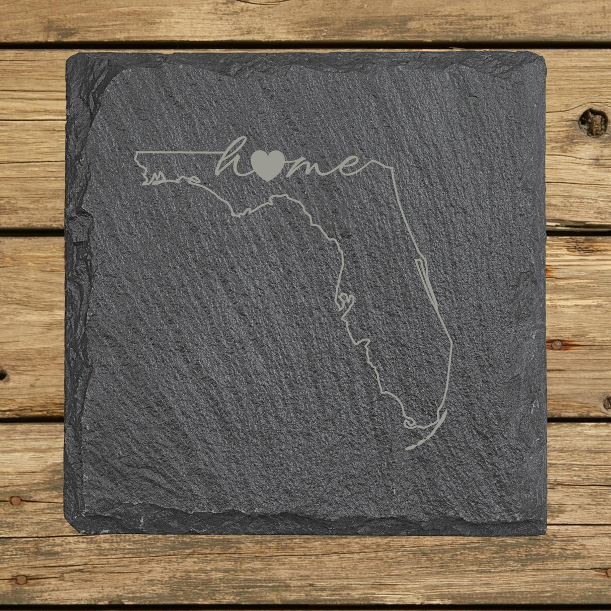 Florida Slate Coaster Set – Engraved Natural Stone (Set of 4)