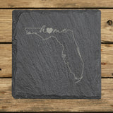 Florida Slate Coaster Set – Engraved Natural Stone (Set of 4)