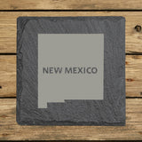 New Mexico Slate Coaster Set – Engraved Natural Stone (Set of 4)