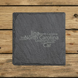 North Carolina Slate Coaster Set – Engraved Natural Stone (Set of 4)