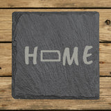 Kansas Slate Coaster Set – Engraved Natural Stone (Set of 4)