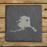 Alaska Slate Coaster Set – Engraved Natural Stone (Set of 4)