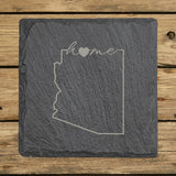 Arizona Slate Coaster Set – Engraved Natural Stone (Set of 4)