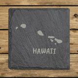 Hawaii Slate Coaster Set – Engraved Natural Stone (Set of 4)