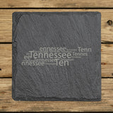 Tennessee Slate Coaster Set – Engraved Natural Stone (Set of 4)