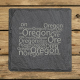 Oregon Slate Coaster Set – Engraved Natural Stone (Set of 4)