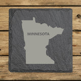 Minnesota Slate Coaster Set – Engraved Natural Stone (Set of 4)