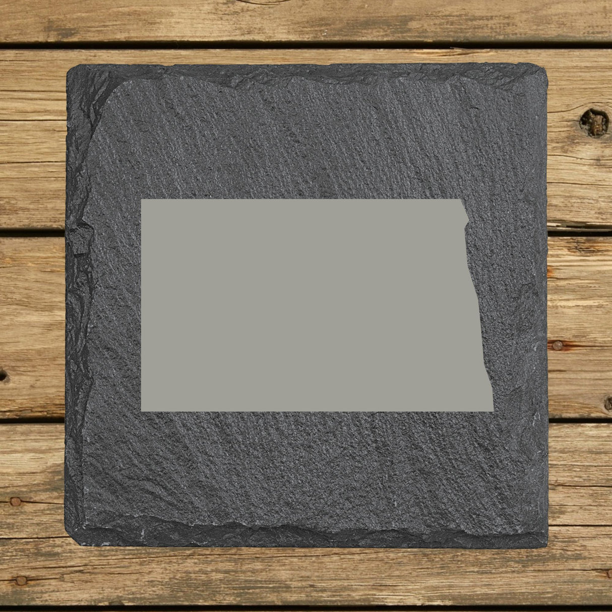 North Dakota Slate Coaster Set – Engraved Natural Stone (Set of 4)