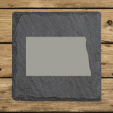 North Dakota Slate Coaster Set – Engraved Natural Stone (Set of 4)