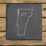 Vermont Slate Coaster Set – Engraved Natural Stone (Set of 4)