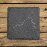 Virginia Slate Coaster Set – Engraved Natural Stone (Set of 4)