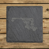 Maryland Slate Coaster Set – Engraved Natural Stone (Set of 4)