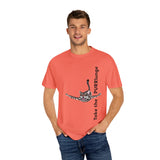 Purr-lunge Unisex T-shirt with Flounder the Purrmaid Design