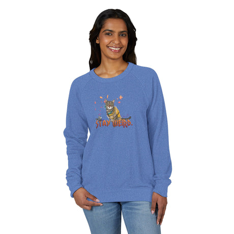 Stay Weird Flocahontas Crewneck — Hand-Drawn Graphic Raglan Sweatshirt
