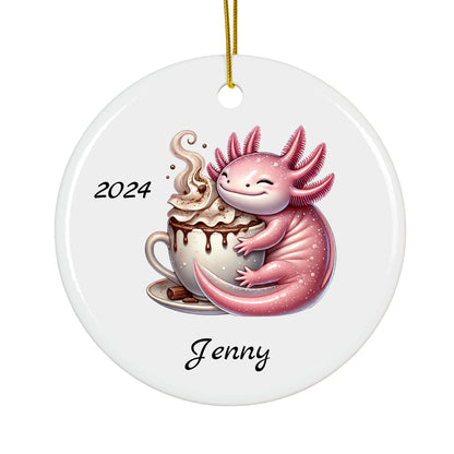 Personalized Axolotl Christmas Ornaments - Durable Ceramic Decoration