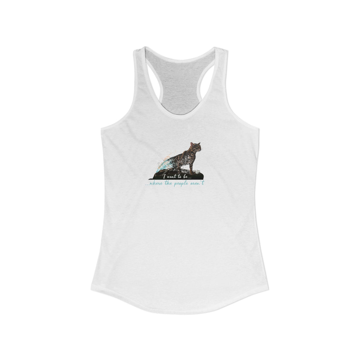 Purrmaid Flounder Racerback Tank — "I Want to Be Where the People Aren't"