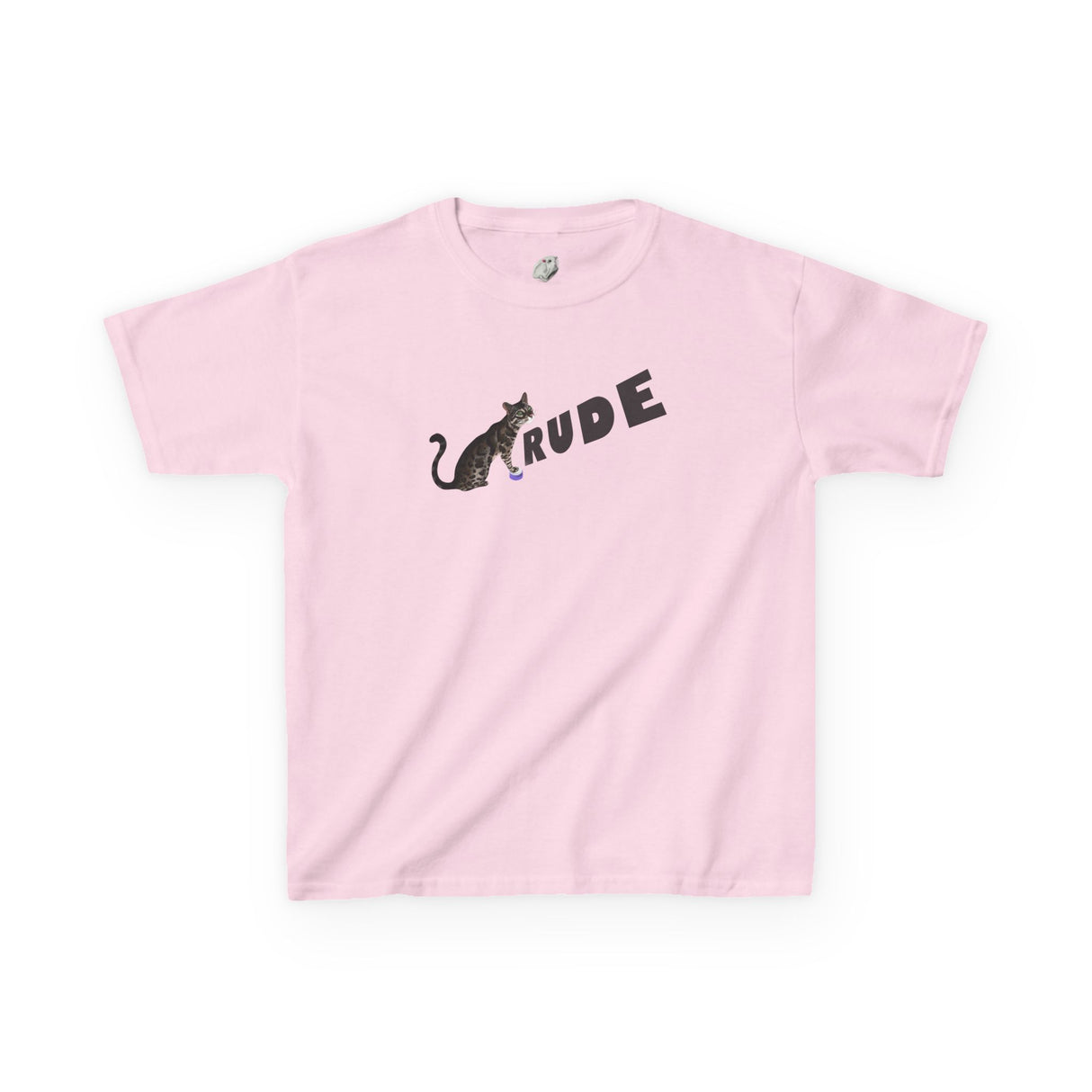 Kids "RUDE" Flounder T-Shirt — Flounder the Purrmaid Eye Roll Tee