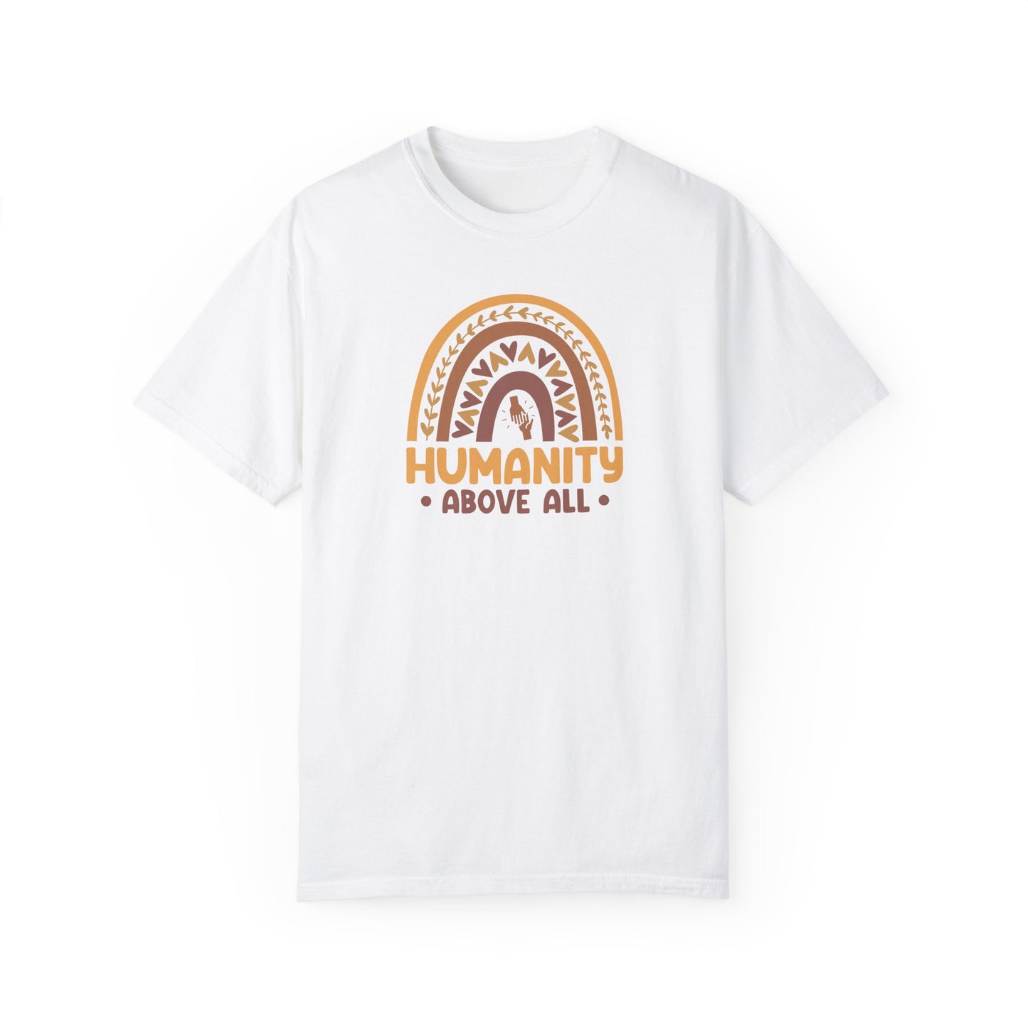 T-shirt with 'Humanity Above All' Tribal Pattern Design