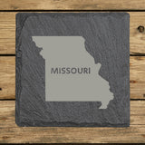 Missouri Slate Coaster Set – Engraved Natural Stone (Set of 4)