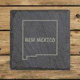 New Mexico Slate Coaster Set – Engraved Natural Stone (Set of 4)