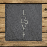 Louisiana Slate Coaster Set – Engraved Natural Stone (Set of 4)