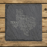 Texas Slate Coaster Set – Engraved Natural Stone (Set of 4)
