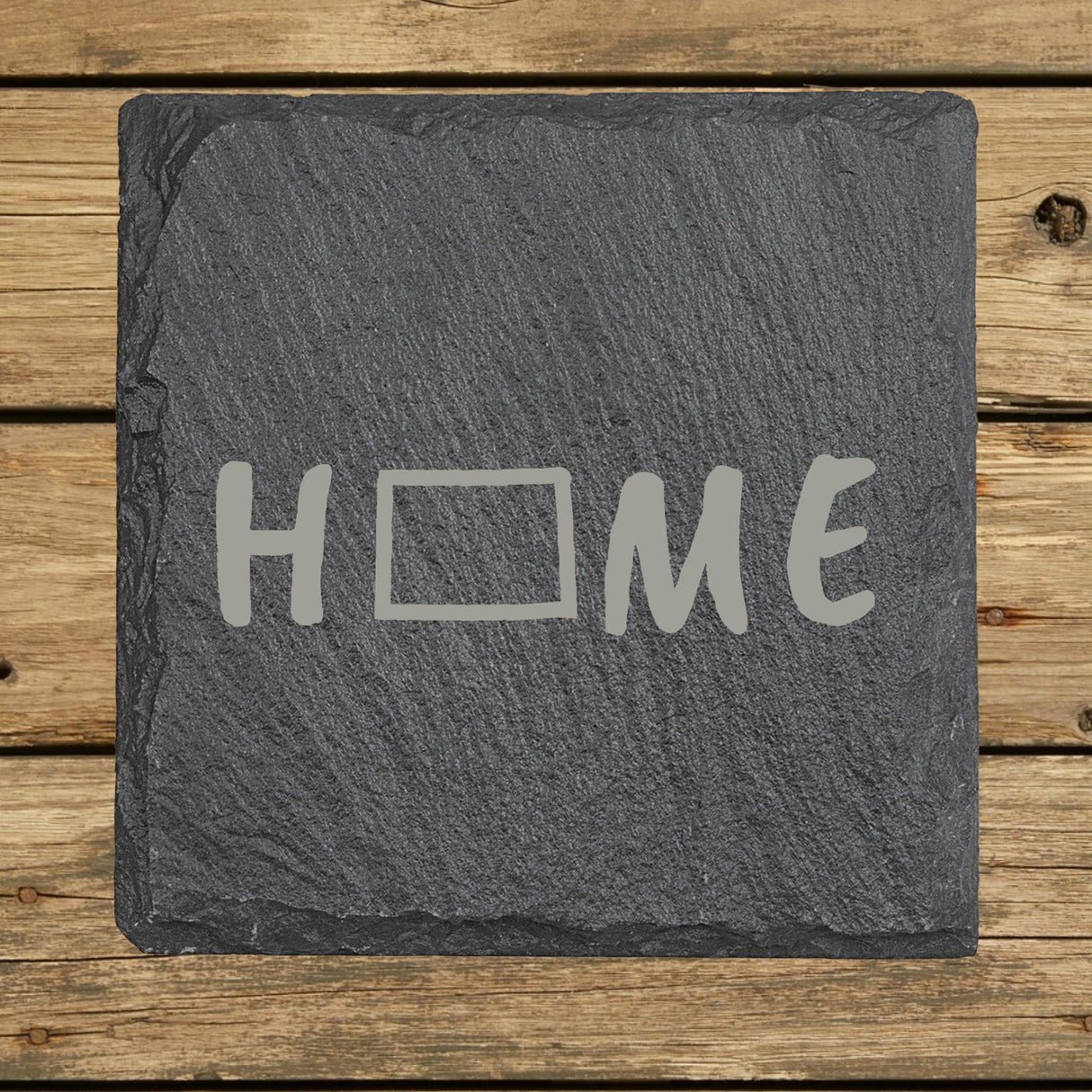Colorado Slate Coaster Set – Engraved Natural Stone (Set of 4)