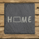 Colorado Slate Coaster Set – Engraved Natural Stone (Set of 4)