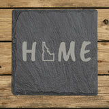 Idaho Slate Coaster Set – Engraved Natural Stone (Set of 4)