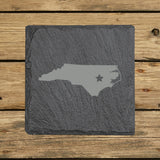 North Carolina Slate Coaster Set – Engraved Natural Stone (Set of 4)