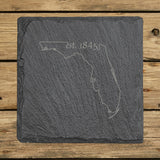Florida Slate Coaster Set – Engraved Natural Stone (Set of 4)