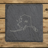 Alaska Slate Coaster Set – Engraved Natural Stone (Set of 4)