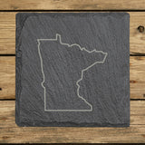 Minnesota Slate Coaster Set – Engraved Natural Stone (Set of 4)