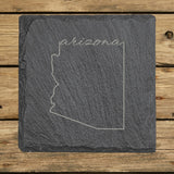 Arizona Slate Coaster Set – Engraved Natural Stone (Set of 4)