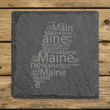 Maine Slate Coaster Set – Engraved Natural Stone (Set of 4)