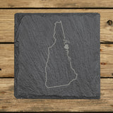 New Hampshire Slate Coaster Set – Engraved Natural Stone (Set of 4)