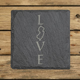 New Jersey Slate Coaster Set – Engraved Natural Stone (Set of 4)