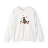 Stay Weird Sweatshirt — Hand-Drawn Flounder & Mouse Toy Hug Crewneck