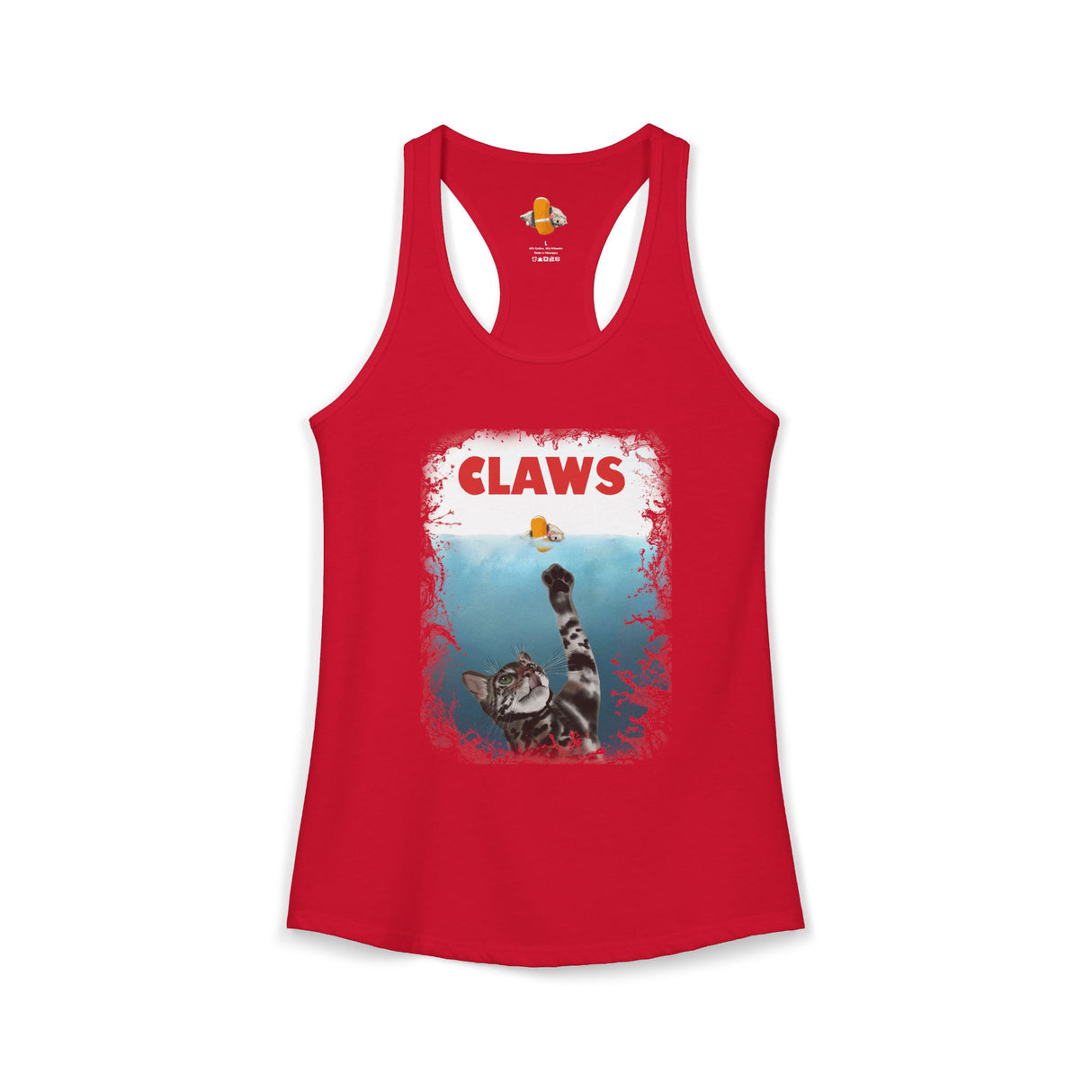 Purrmaid Flounder Claws Tank — Women's Racerback Tank with 'Shark-Like' Cat Catch Design