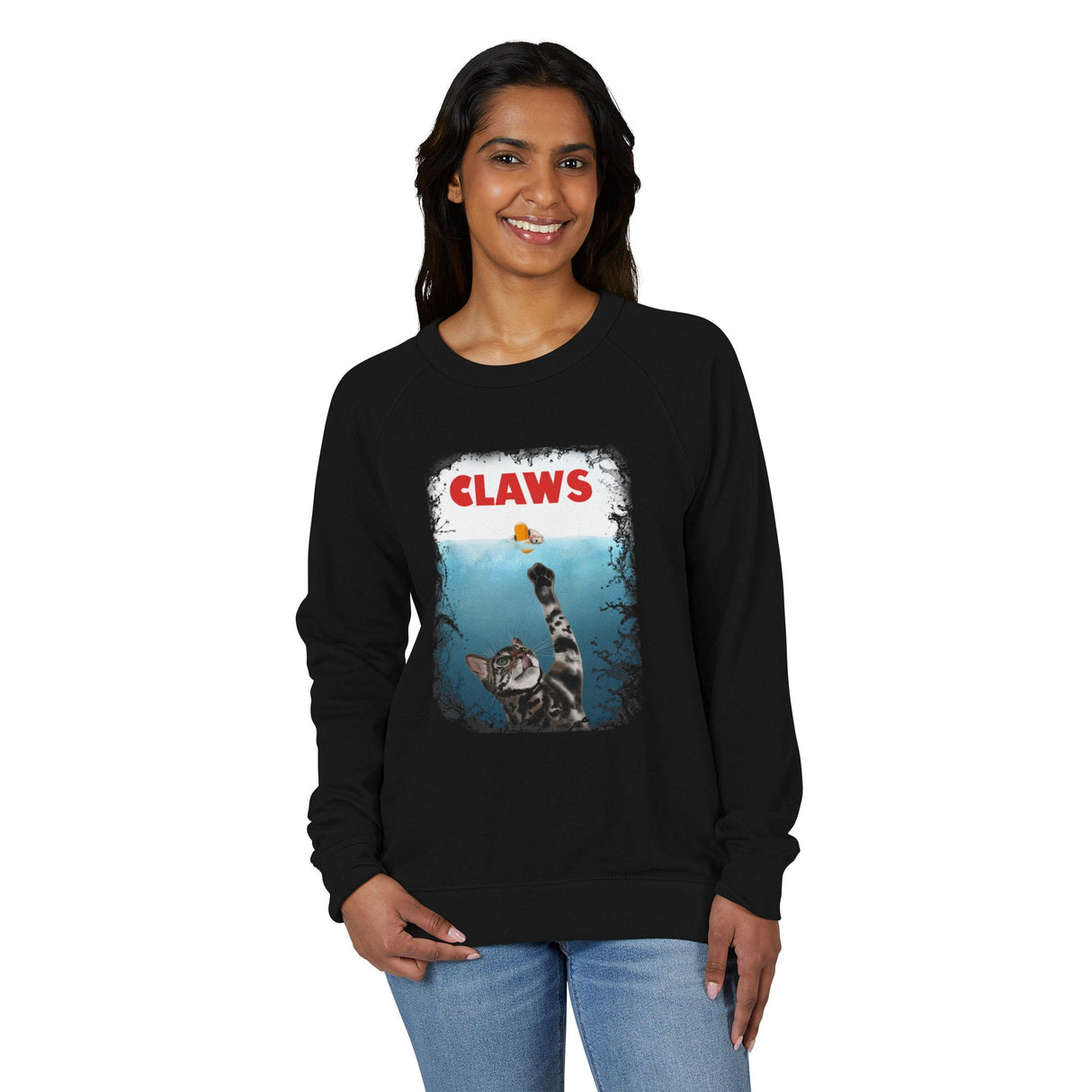 Purrmaid Flounder 'CLAWS' Raglan Crewneck