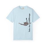 Purr-lunge Unisex T-shirt with Flounder the Purrmaid Design