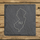 New Jersey Slate Coaster Set – Engraved Natural Stone (Set of 4)
