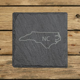 North Carolina Slate Coaster Set – Engraved Natural Stone (Set of 4)