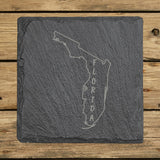 Florida Slate Coaster Set – Engraved Natural Stone (Set of 4)