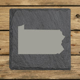 Pennsylvania Slate Coaster Set – Engraved Natural Stone (Set of 4)