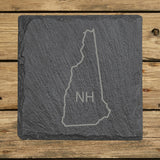 New Hampshire Slate Coaster Set – Engraved Natural Stone (Set of 4)