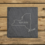 New York Slate Coaster Set – Engraved Natural Stone (Set of 4)