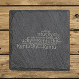 Kentucky Slate Coaster Set – Engraved Natural Stone (Set of 4)